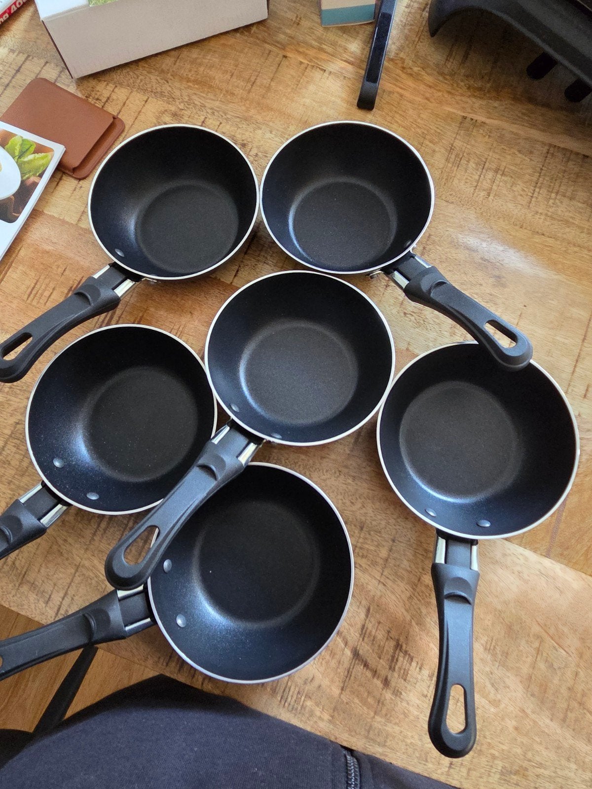 6x Tefal mini wokpannetjes 12 cm met antiaanbaklaag, Overige materialen, Tefal, Antiaanbaklaag, Nieuw