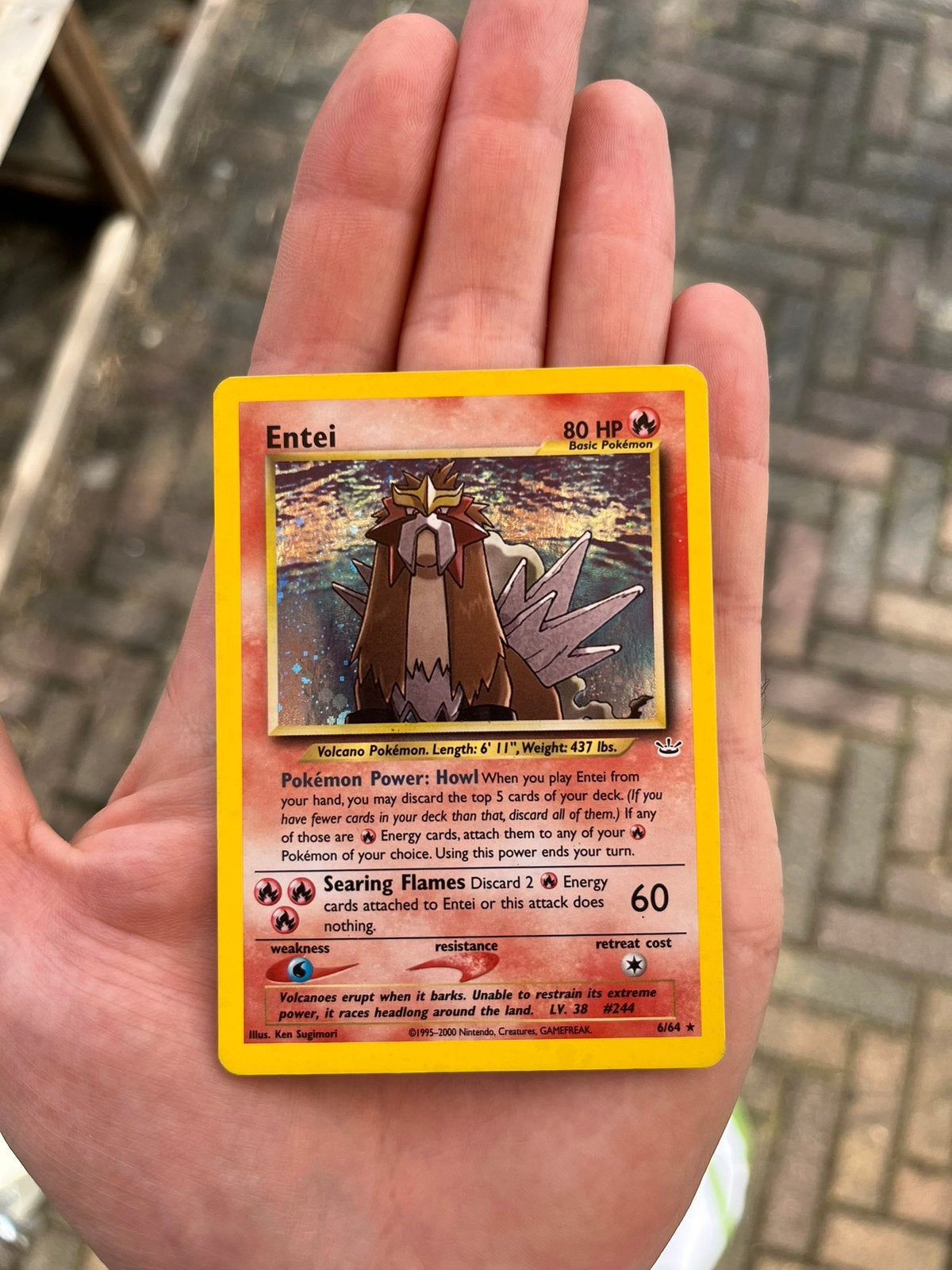 Pokemon - Entei 6/64 - Neo Revelation, Ophalen of Verzenden, Zo goed als nieuw, Losse kaart, Foil