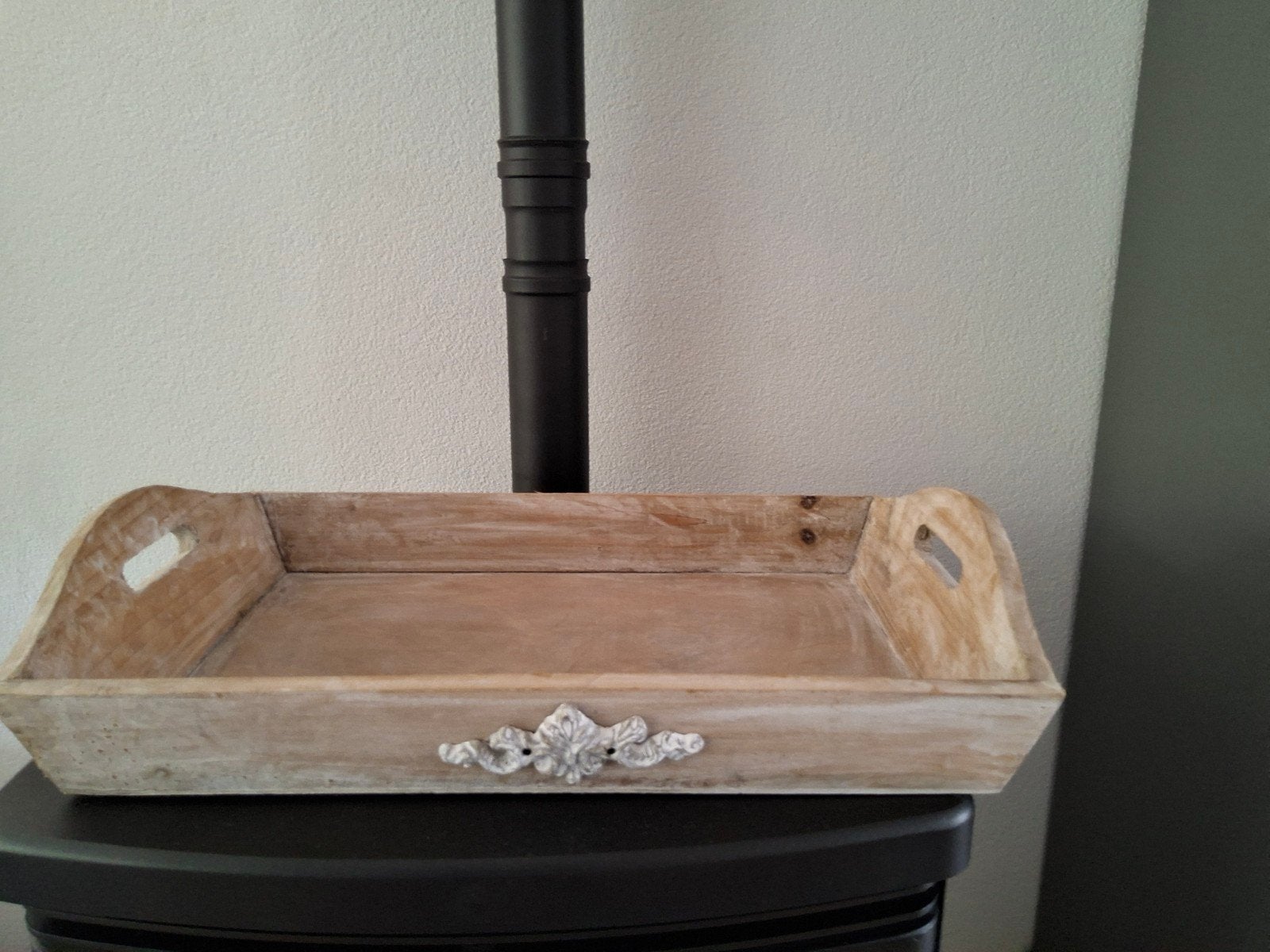 Houten dienblad 55x33 cm met handvatten en decoratie, Ophalen of Verzenden