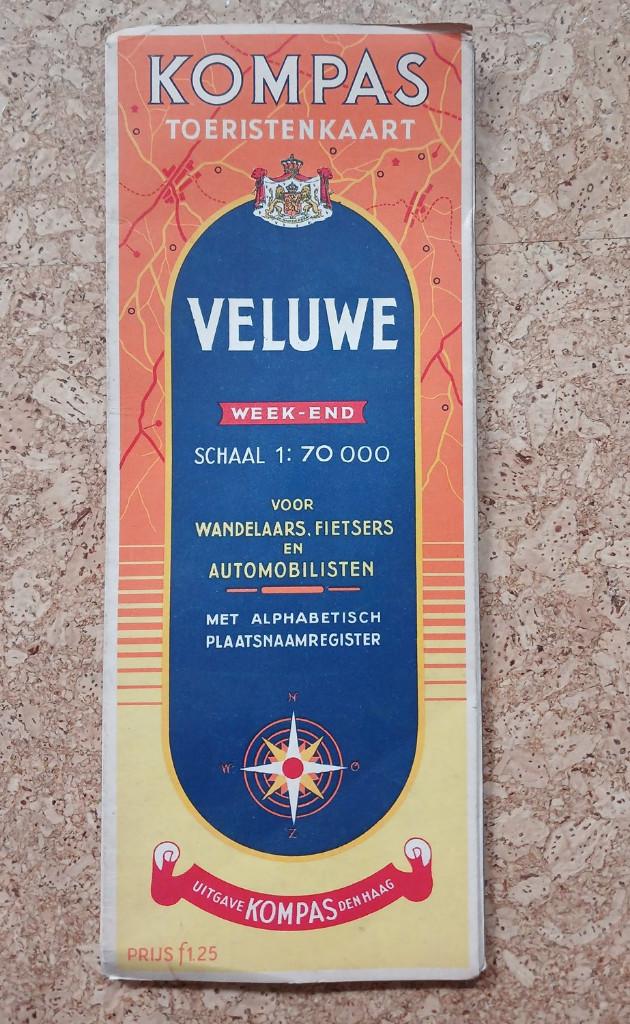 Veluwe Kompas Toeristenkaart week-end rond 1950 ?, Gelezen, Verzenden, Landkaart, 1800 tot 2000