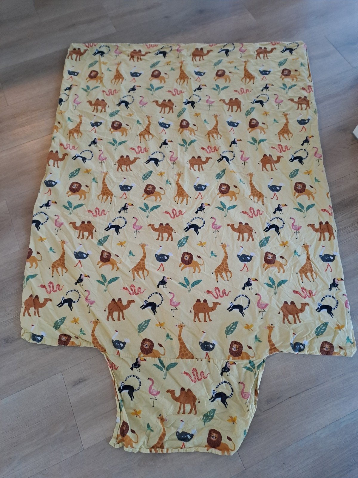 Kinder dekbedovertrek 110x140 - Safari dieren, Gebruikt, Dekbedovertrek, Ophalen of Verzenden, Kinderbed