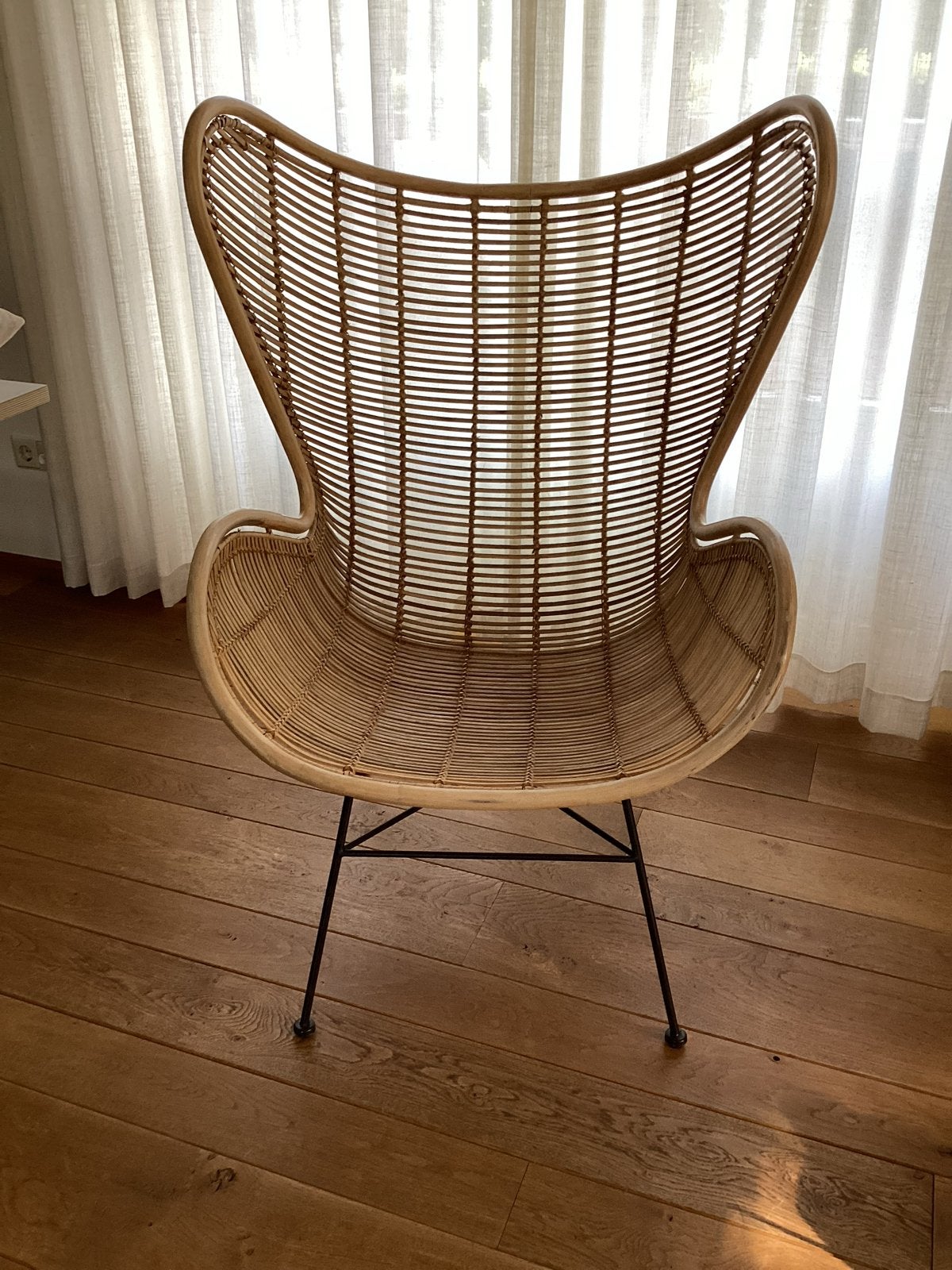 HK Living Egg Chair - Rotan fauteuil, Ophalen, Bruin, Riet of Rotan, Zo goed als nieuw