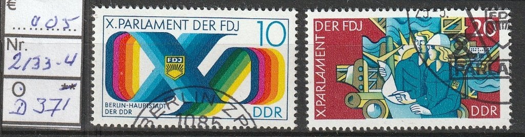 DDR FDJ Michel 2133-4 Nr.D371g, Verzenden, DDR, Gestempeld