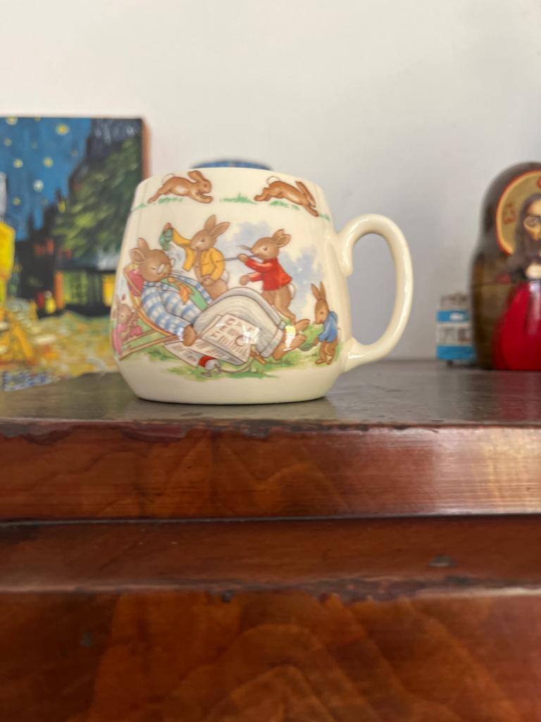 Vintage Bunnykins Royal Doulton Mok - Konijntjes, Ophalen of Verzenden