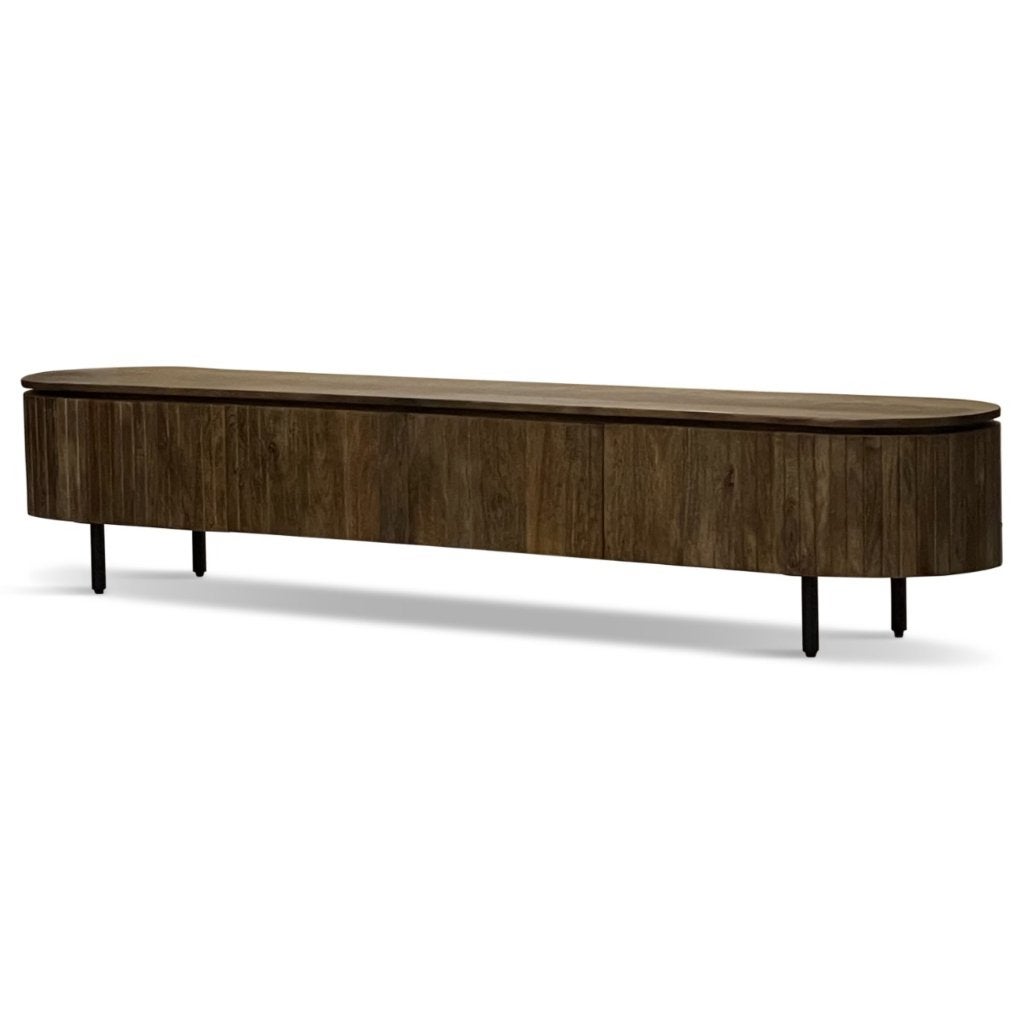 tv dressoir Japandi 240 bruin hout **direct uit voorraad**