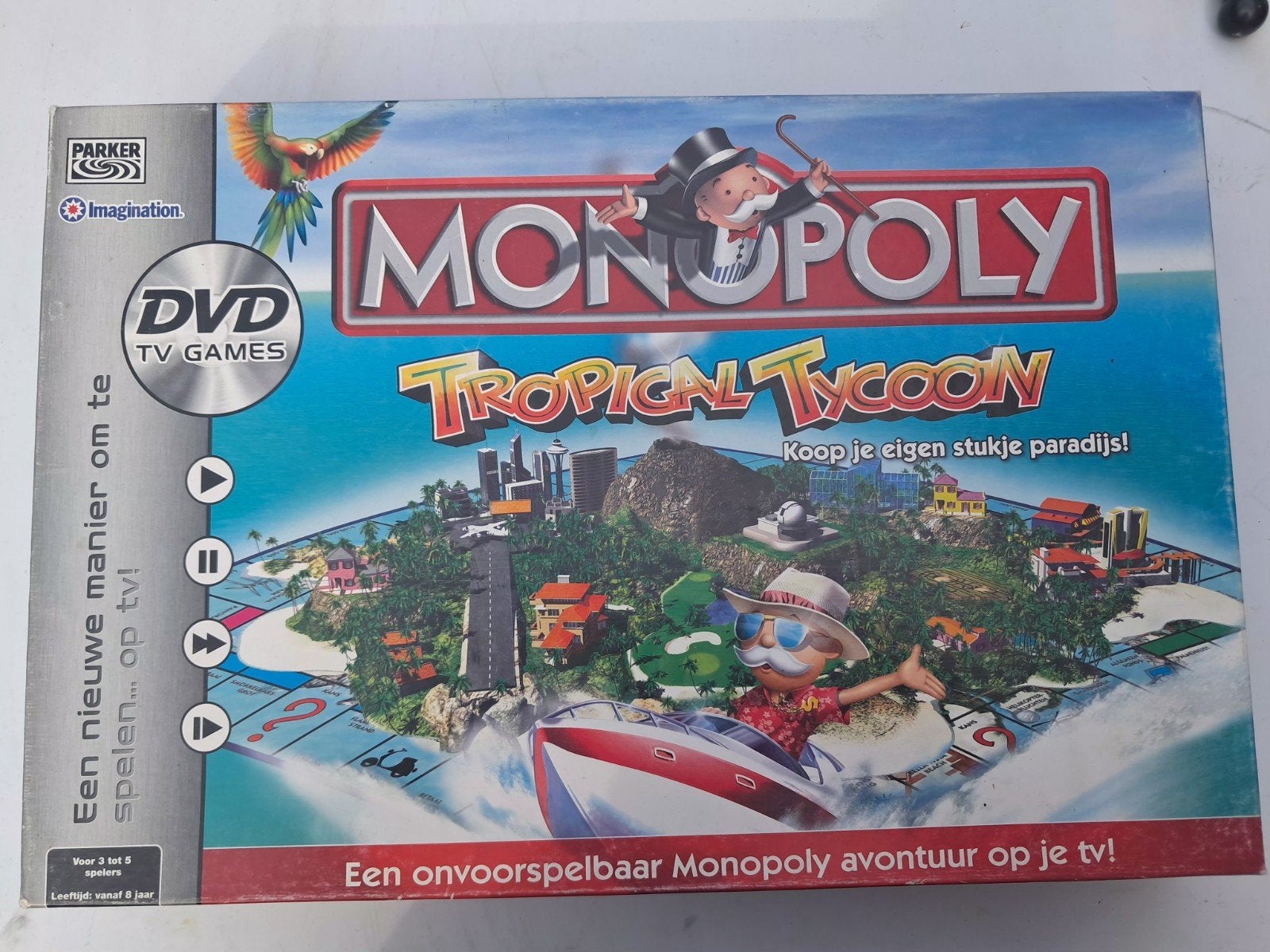 Monopoly Tropical Tycoon DVD TV Games - Koop je paradijs!, Drie of vier spelers, Ophalen of Verzenden, Gebruikt, Parker / Hasbro