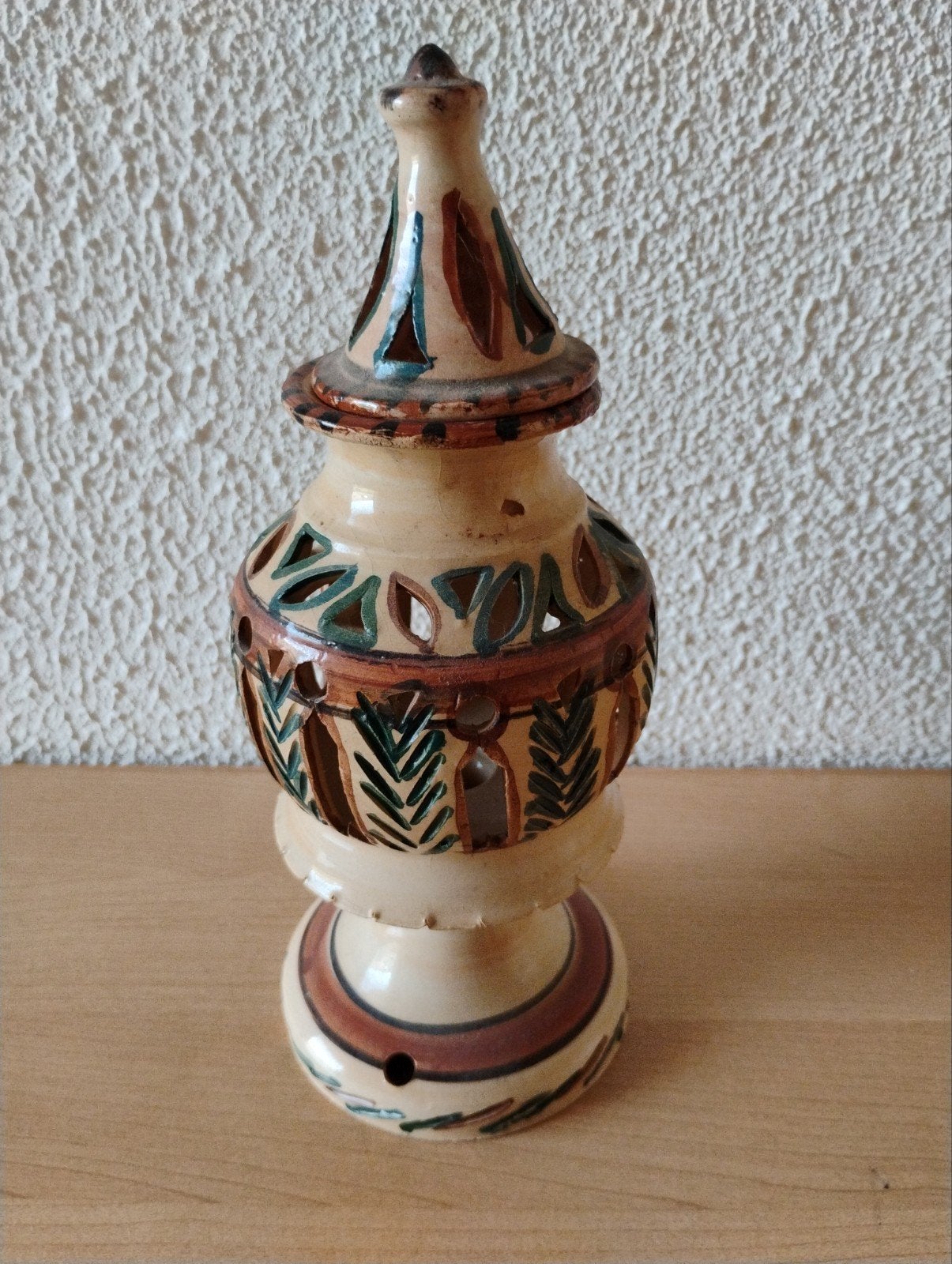 Tunesisch lampje, aardewerk, 22x9 cm, exclusief fitting, Ophalen of Verzenden