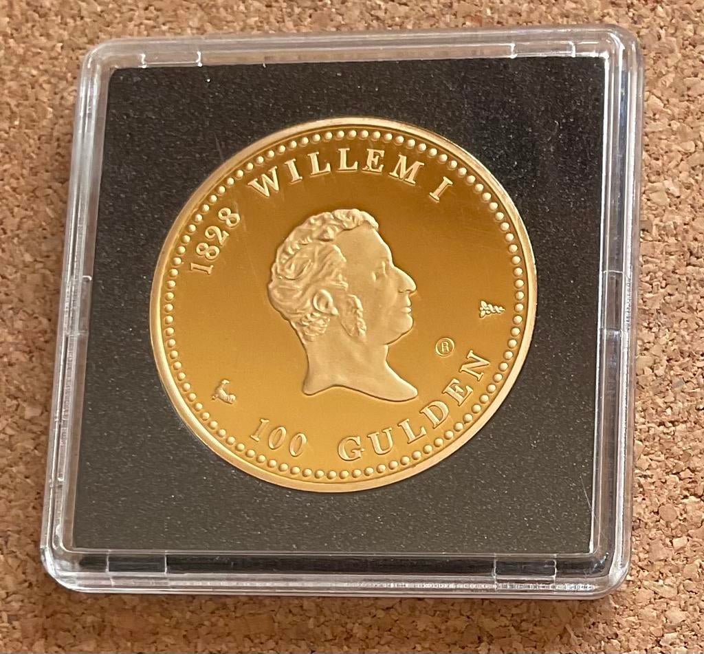 Penning/Replica Nederland Antillen 100 Gulden 1978, Postzegels en Munten, Penningen en Medailles, Ophalen of Verzenden, Overige materialen