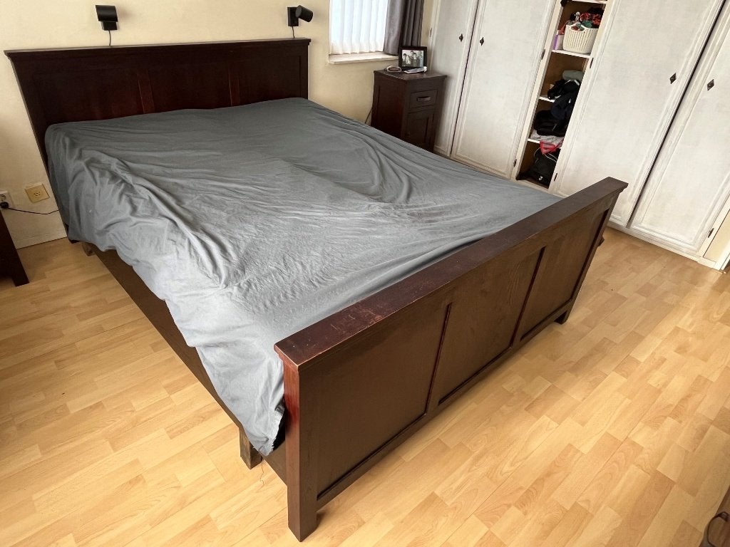 Ledikant 160 x 210 plus Auping spiraalbodem twee keer 80x210, Ophalen, Gebruikt, 210 cm, Tweepersoons