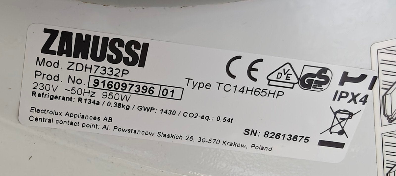 Foto 6 van Zanussi Lindo 300 ZDH7332P warmtepomp droger 7kg