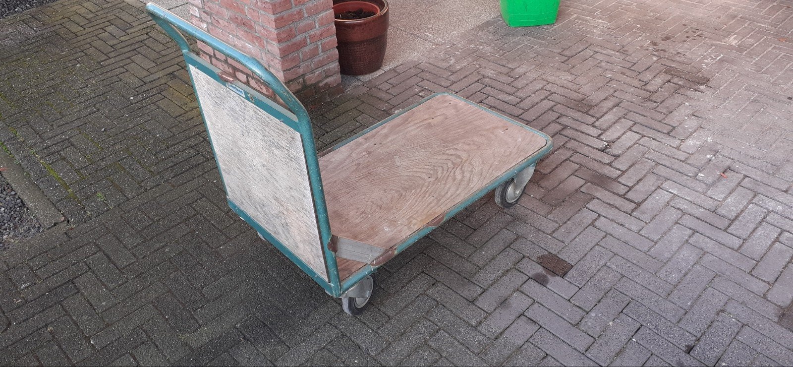 Overtoom Transportkar Plateauwagen 102x60cm 600kg, Doe-het-zelf en Verbouw, Transportwagens, Ophalen