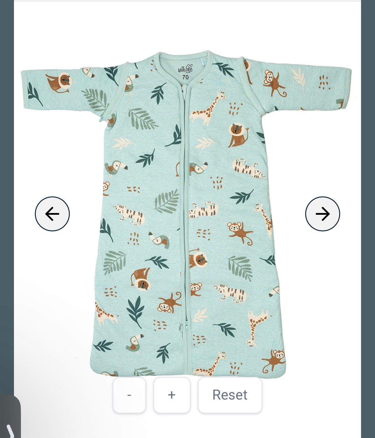 Slaapzak With Love Jersey Afritsbare Mouw Animals Blue 110cm, Ophalen, Zo goed als nieuw