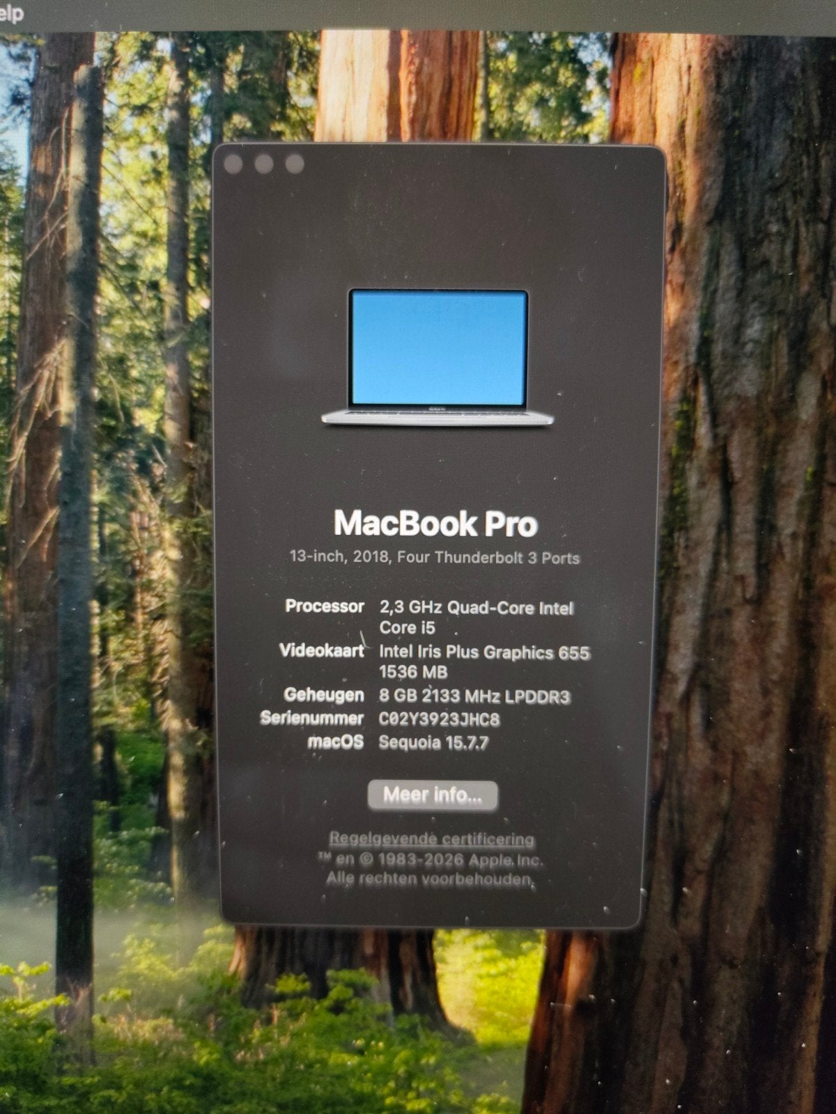 MacBook Pro 2018 - 256GB SSD, 8GB RAM, Computers en Software, Apple Macbooks, MacBook Pro, 256 GB, 2 tot 3 Ghz, Qwerty