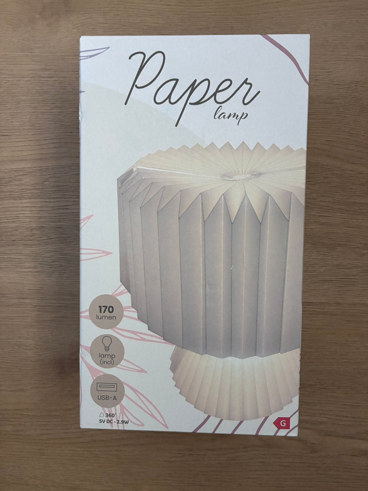 Trendy Papieren Vormlamp Kruidvat – Plissé Tafellamp, Wit, Ophalen, Nieuw, Design
