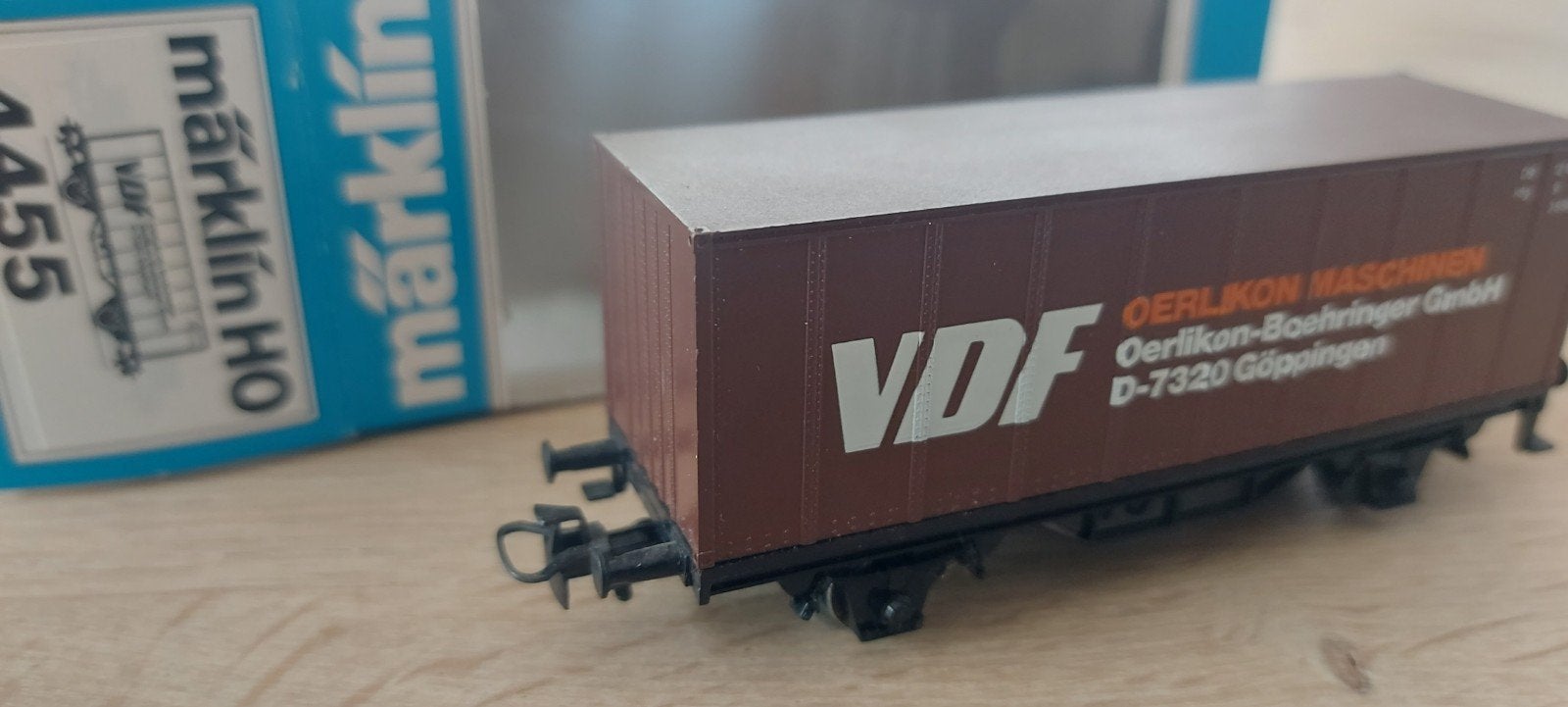 Märklin DB/VDF Oerlikon containerwagen artnr 4455 in ovp, Wisselstroom, Wagon, Ophalen of Verzenden, Zo goed als nieuw
