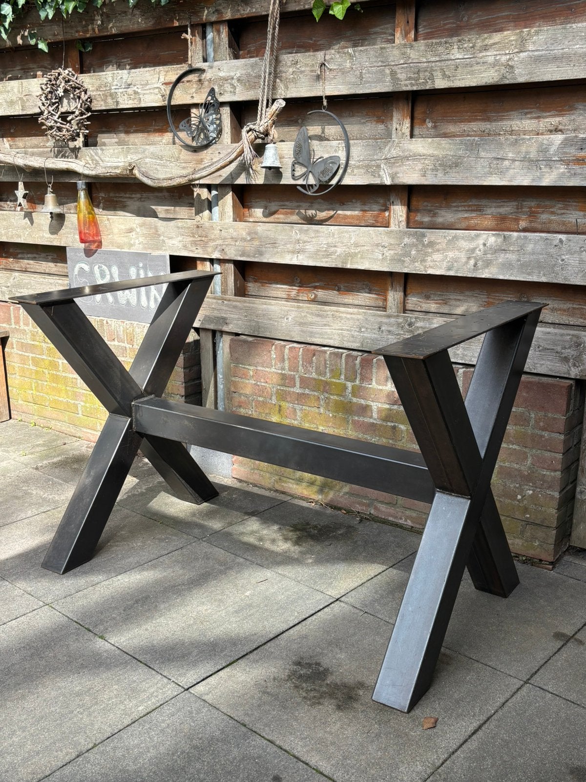 Industrieel Stalen Tafelframe 131x84x87 cm – 55 kg - Stevig, Ophalen, Tafelpoot, 100 tot 150 cm, 50 tot 100 cm