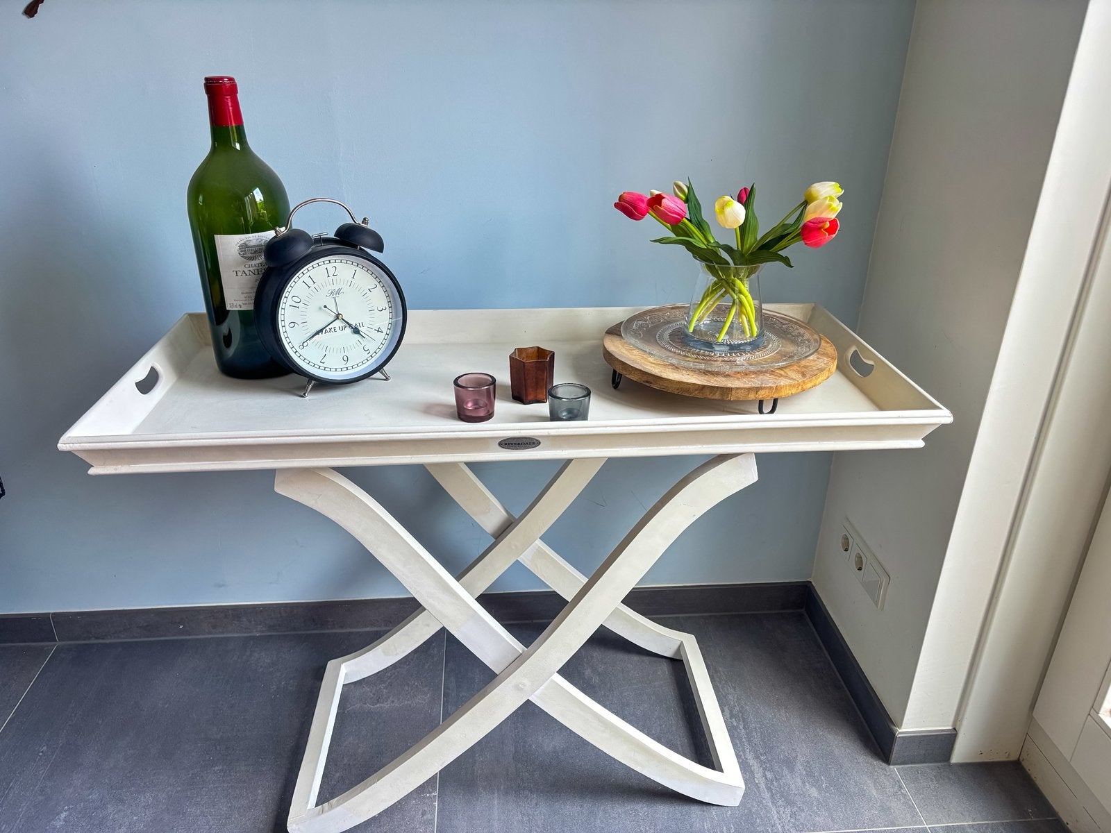 Mooie grote Riverdale Newbridge - Butler tray / sidetable, Ophalen, 100 tot 150 cm, Zo goed als nieuw, Minder dan 25 cm