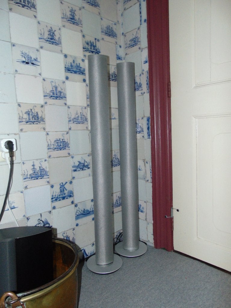 Set Bang en Olufsen Beolab 6000 luidsprekers zilverkleurig, Ophalen, Vloerstaande luidspreker, 120 tot 150 watt, Zo goed als nieuw