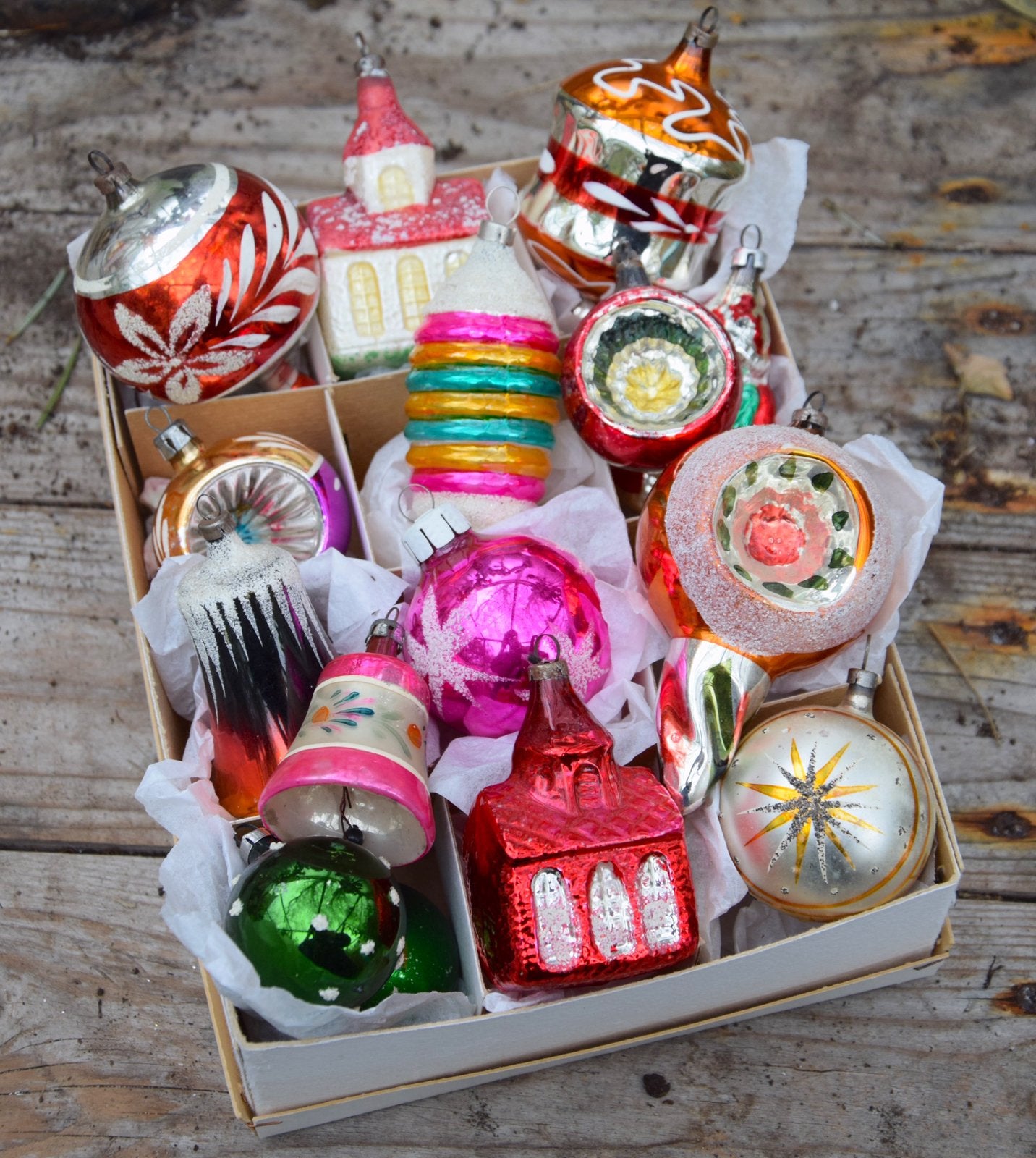 Oude antieke vintage kerstballen, Gebruikt, Verzenden, Onbekend, Onbekend