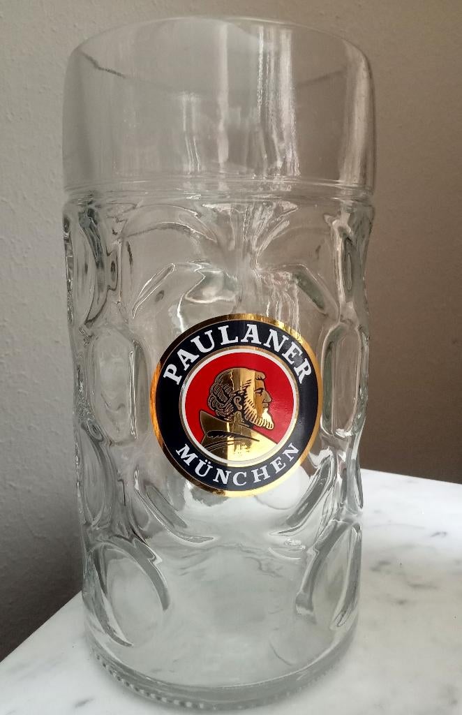 Paulaner Munchen Grote 1 Liter Bierpul, Verzamelen, Ophalen of Verzenden, Zo goed als nieuw, Pul(len), Overige merken