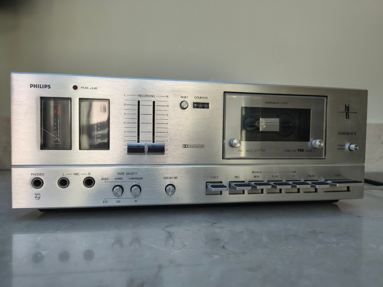Philips - N2541 - tapedeck, Ophalen of Verzenden, Philips, Tape counter