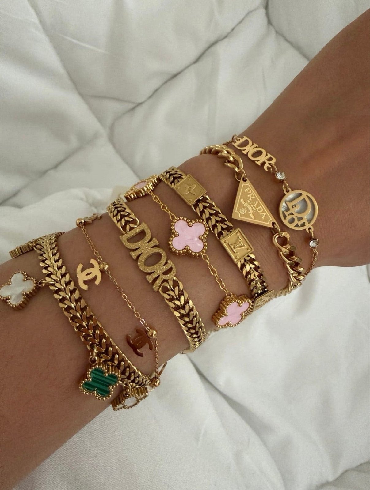 Luxe Gouden Armbanden, Overige materialen, Ophalen of Verzenden, Zo goed als nieuw, Met bedels of kralen