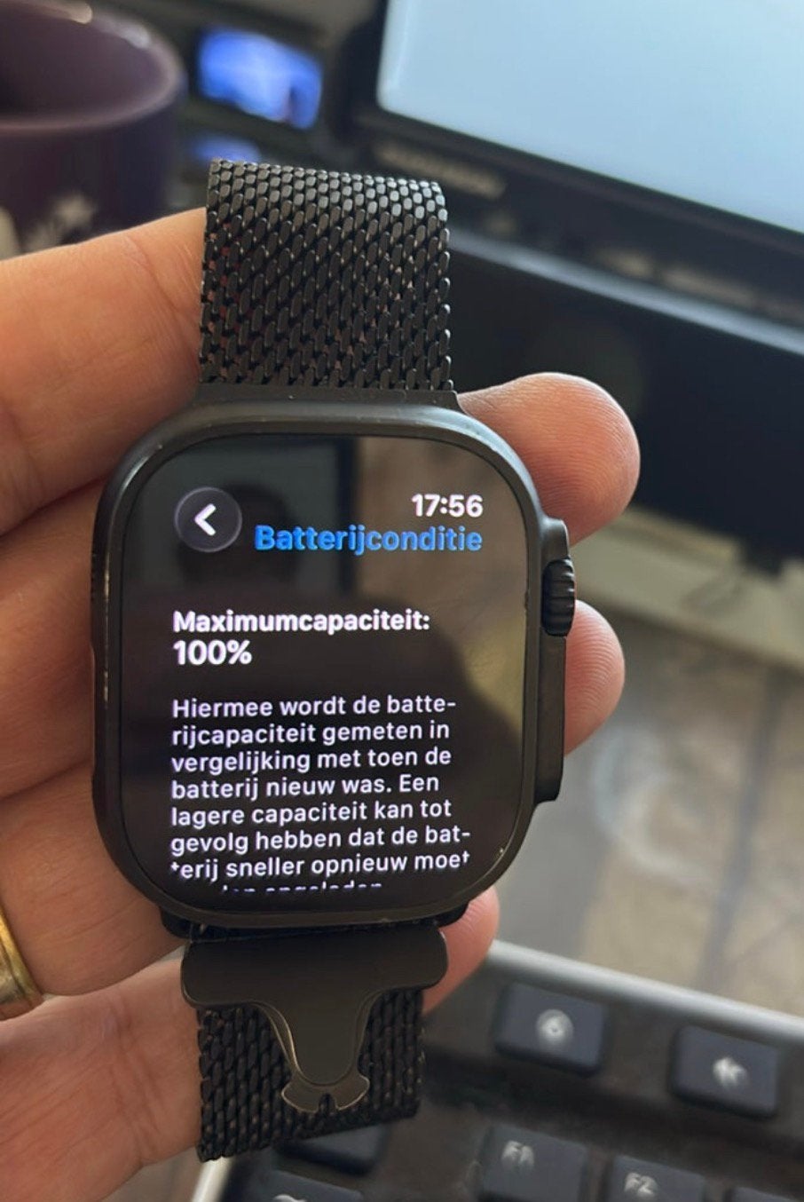 Apple Watch Ultra 2 49mm Zwart GPS + Cell met Milanese band, Ophalen, Hartslag, Zwart, IOS