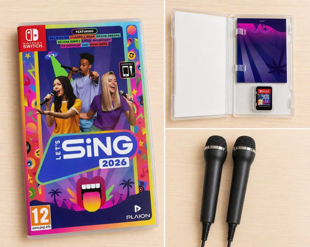 Lets sing 2026 + Microfoons, Ophalen, Muziek, Zo goed als nieuw, 3 spelers of meer