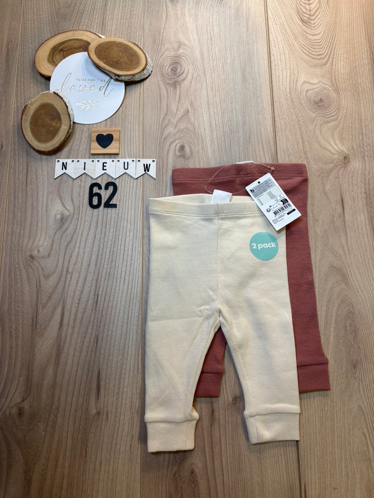Baby meisje 2x hema leggings crème roze maat 62, Kinderen en Baby's, Babykleding | Maat 62, Nieuw, Meisje, Broekje, Ophalen of Verzenden
