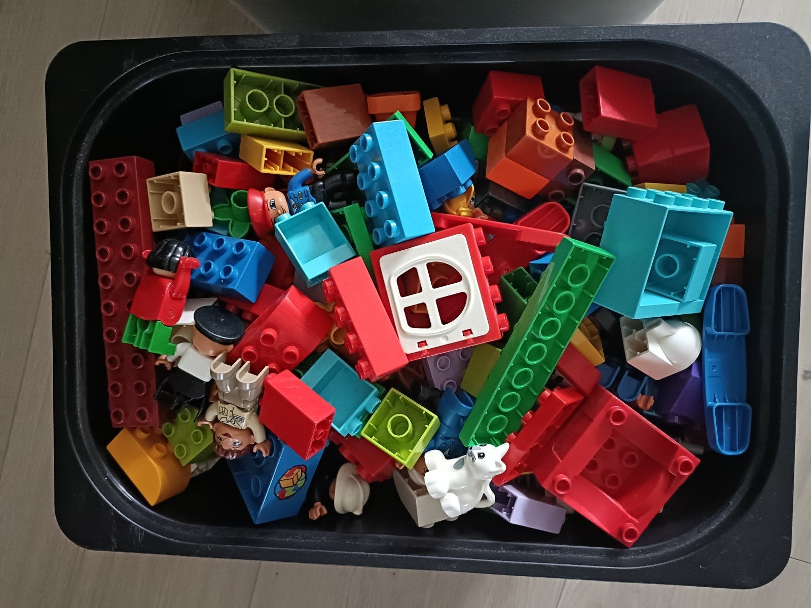 Grote partij Duplo: treinset, bouwvoertuigen en losse stenen, Ophalen, Gebruikt, Duplo, Meerdere sets