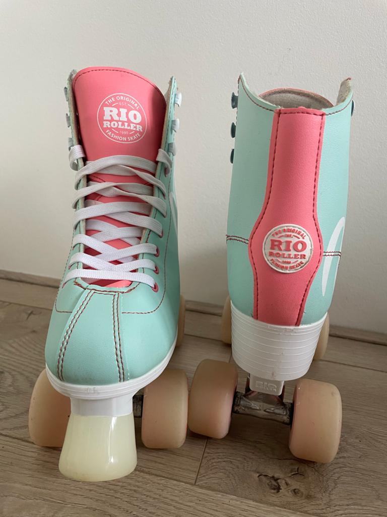 Rio rolschaatsen maat 38 met tas en bescherming, Ophalen of Verzenden, Zo goed als nieuw, Dames