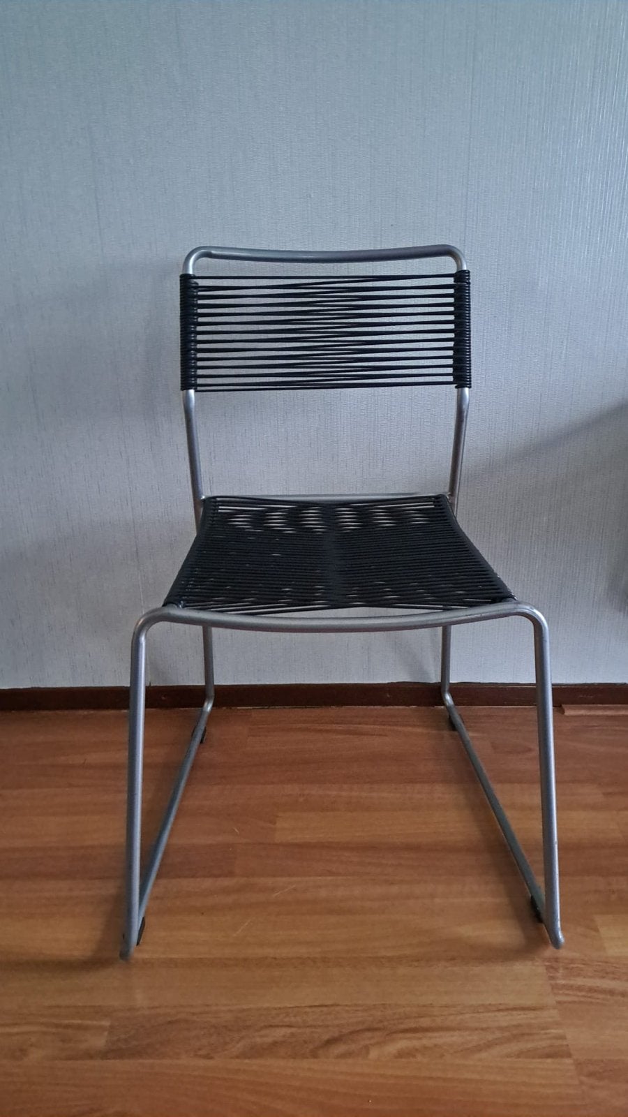 6x Ikea Melker “spaghetti” stoelen - Lisa Norinder, Huis en Inrichting, Ophalen, Gebruikt, Zwart, Metaal