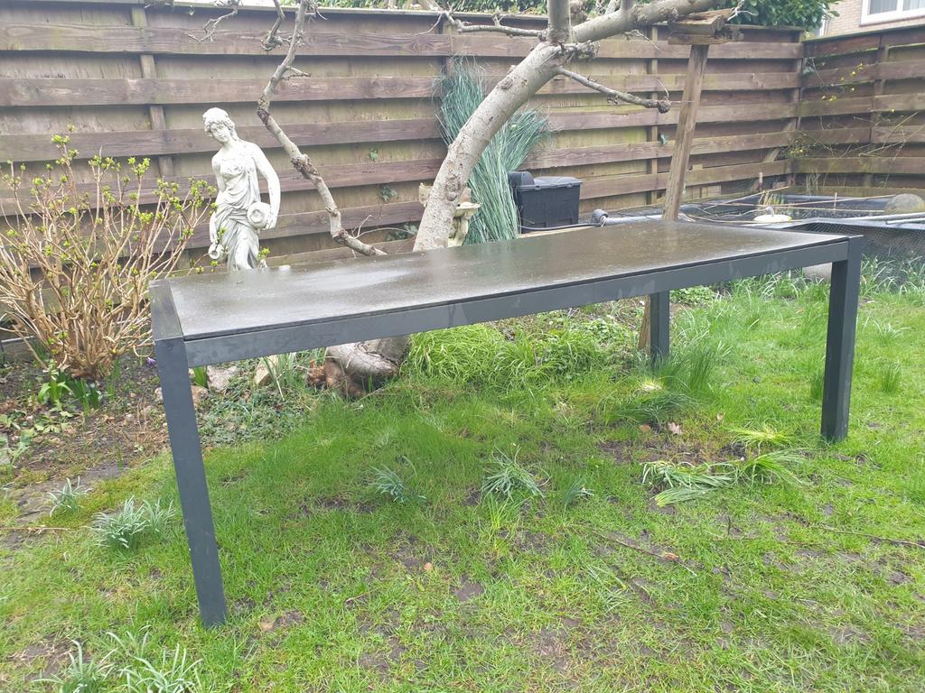 Aluminium tuintafel 214 x 100, Ophalen, Rechthoekig, Aluminium
