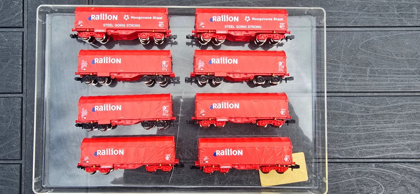 Roco n-spoor NS Railion zeilwand coilwagons 8 stuks, Hobby en Vrije tijd, Modeltreinen | N-Spoor, Gelijkstroom, Wagon, Ophalen of Verzenden