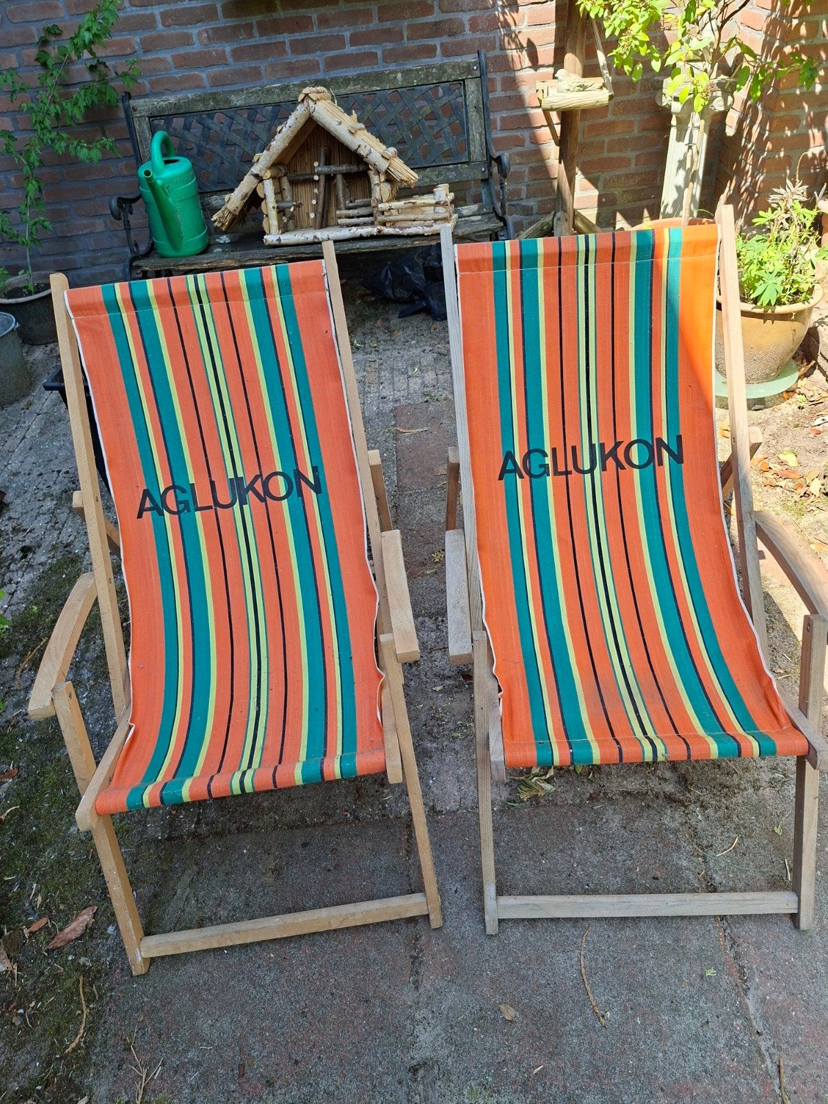 2 mooie strandstoelen (ook per stuk te koop), Ophalen of Verzenden, Gebruikt, Hout, Inklapbaar