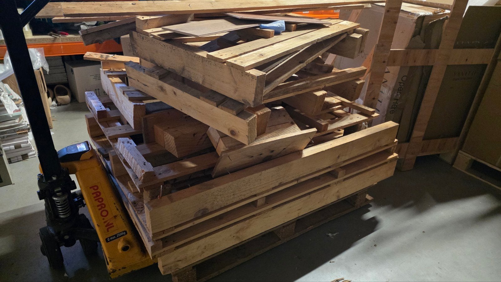 Gratis af te halen brandhout pallets, Ophalen