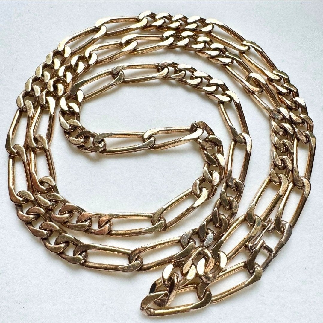 Lange zware 835 zilveren 49,1 gram figaro schakel ketting, Ophalen of Verzenden, Zilver