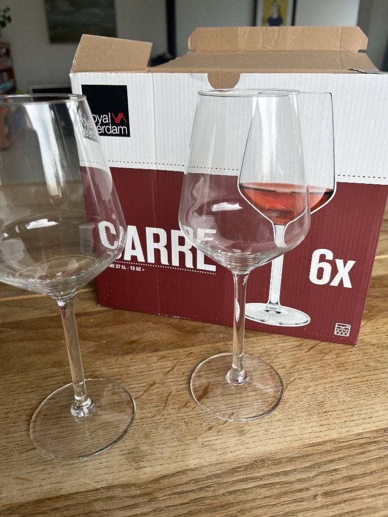 Royal Leerdam Carre Wijnglas 37 Cl -  per 6 Stuks, Ophalen, Nieuw, Overige typen