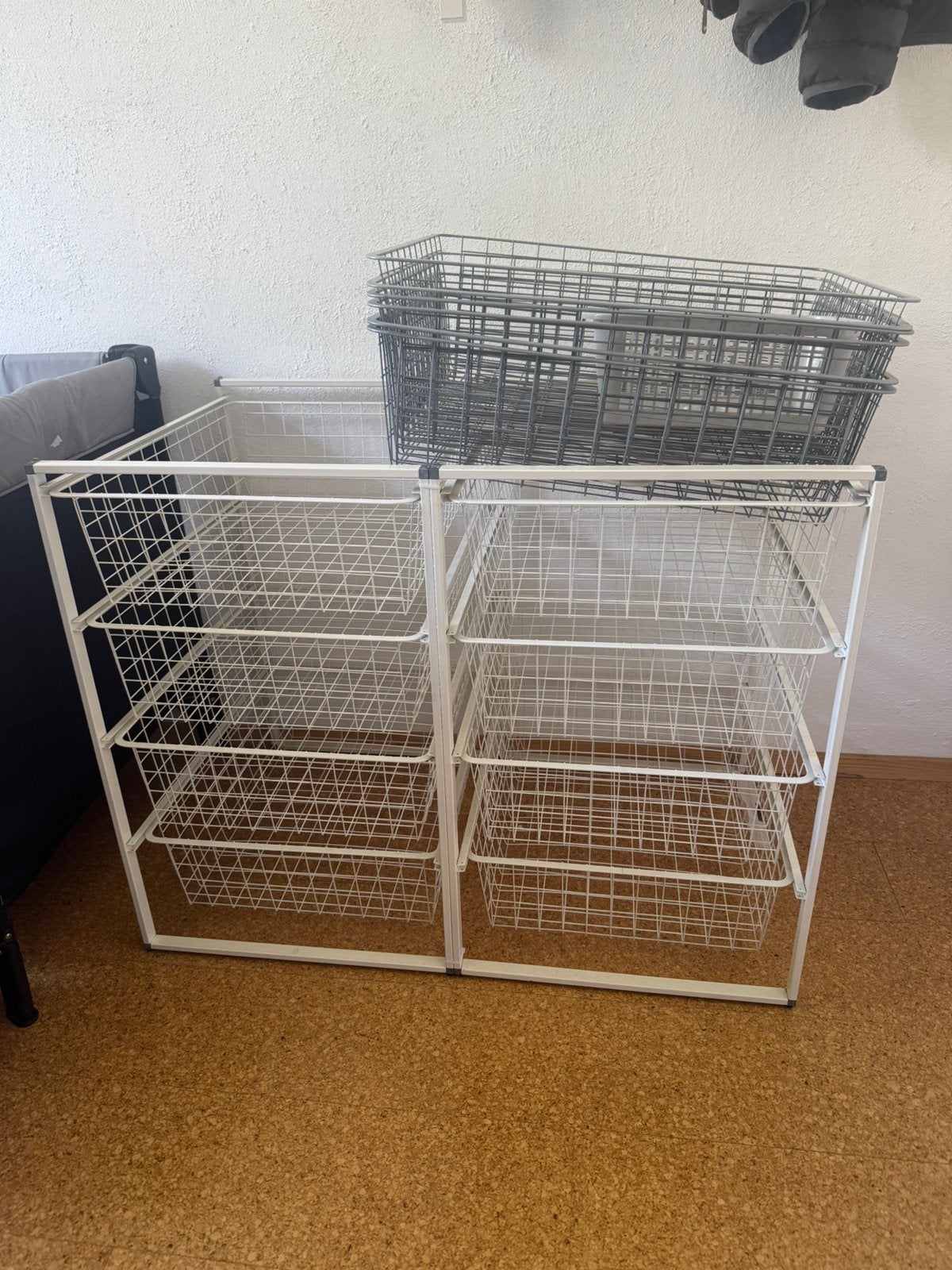 Witte draadkasjes met manden, Ophalen, Zo goed als nieuw