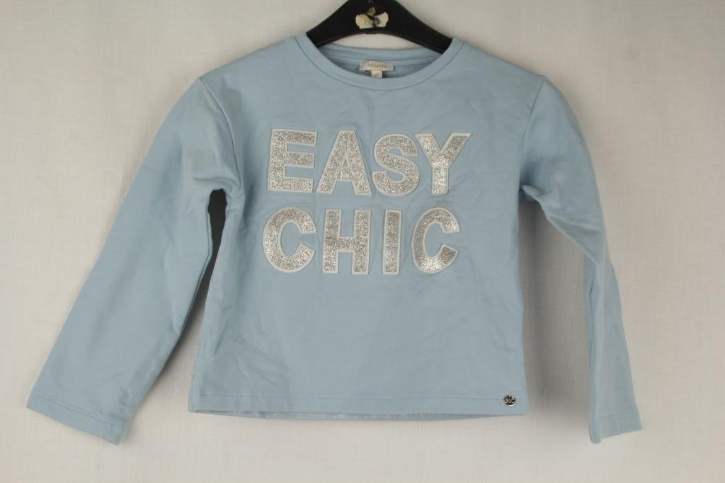 Leuk blauw glitter shirtje mt 110 merk Microbe, Meisje, ., Ophalen of Verzenden, Zo goed als nieuw