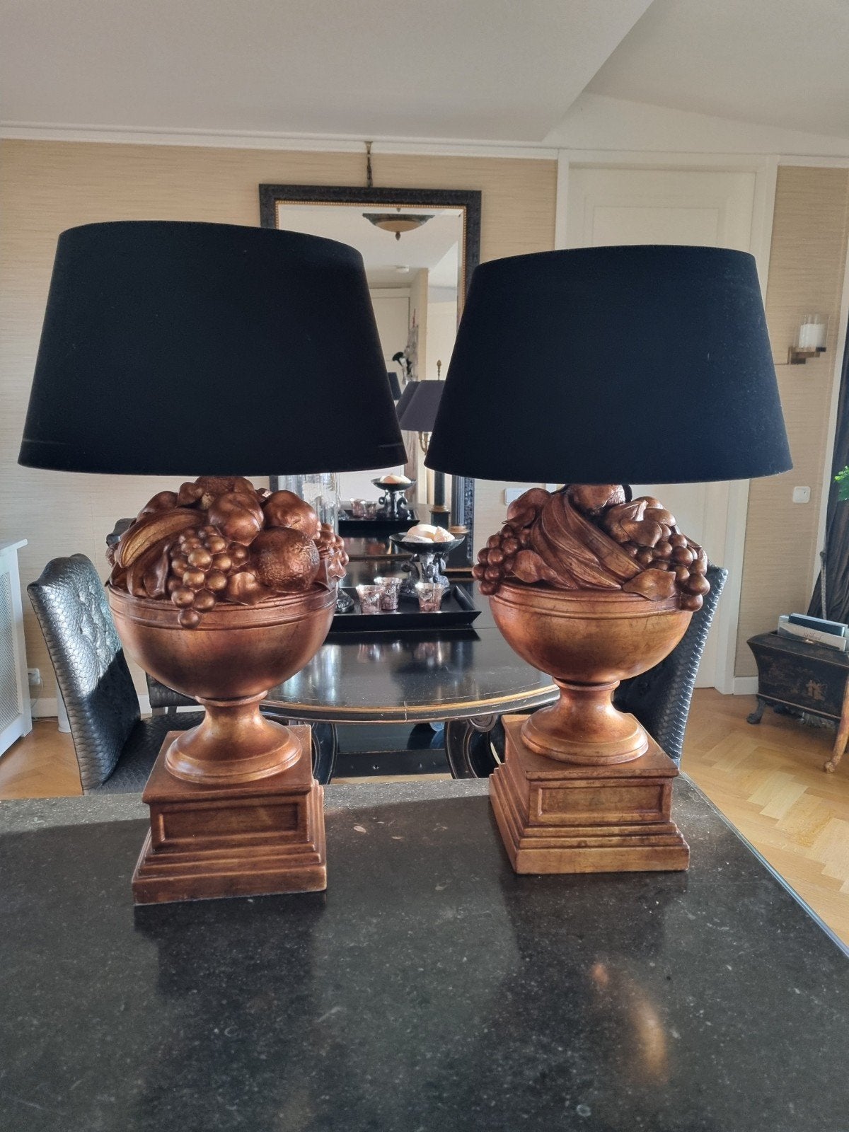 2 exclusieve schemerlampen van De Suikertuin/Maison Sucre, Ophalen, Goud, E27 (groot), Met kap