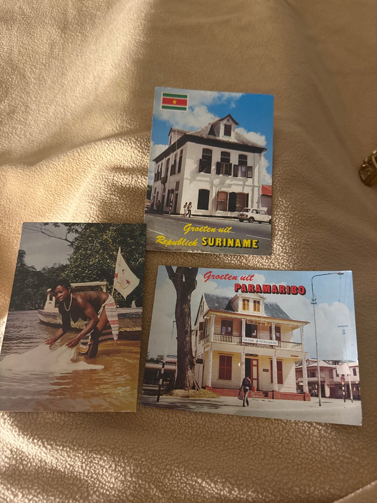 3 Vintage Ansichtkaarten Suriname - Jaren '60, Ophalen of Verzenden, 1960 tot 1980, Ongelopen, Stad of Dorp
