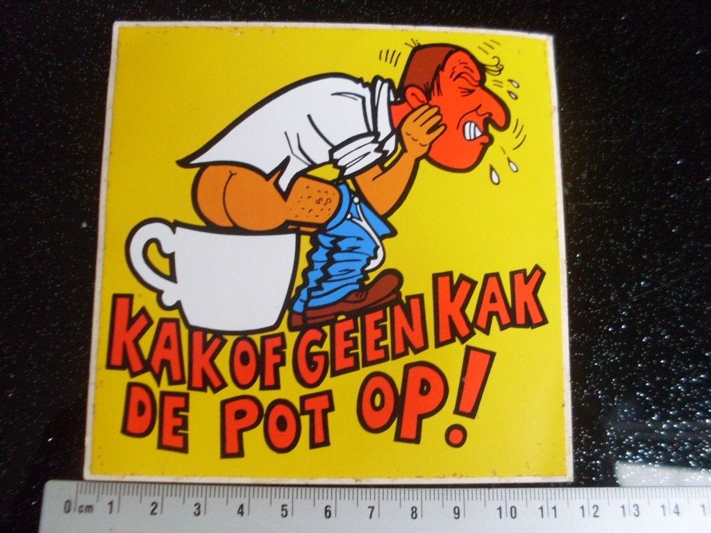 sticker kak of geen kak de pot op! wc toilet poep poepen, Verzamelen, Verzenden, Zo goed als nieuw, Overige typen