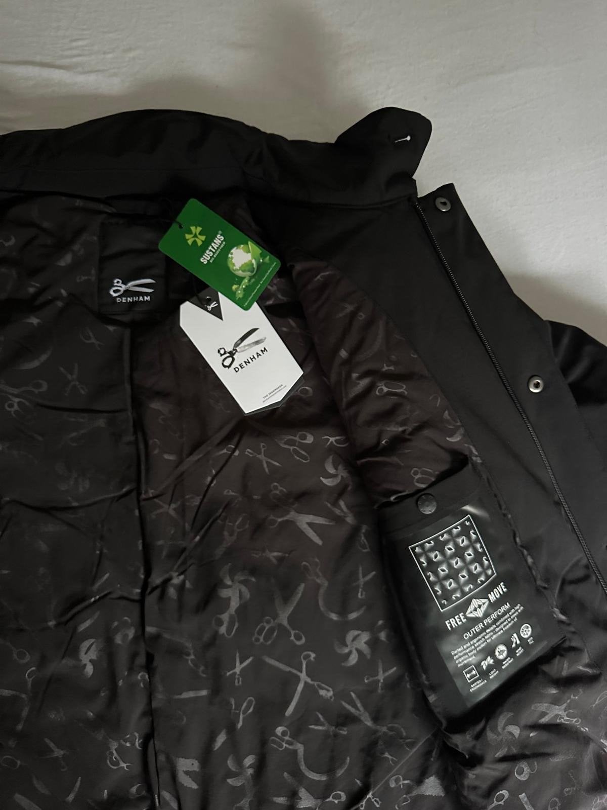 Denham FM Trench FMPS Zwarte Jas - Nieuw met labels, Ophalen of Verzenden, Nieuw, Maat 52/54 (L), Zwart