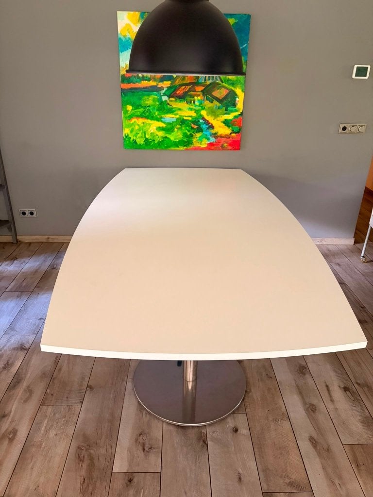 Eettafel of vergadertafel, Huis en Inrichting, Ophalen, Kunststof, Gebruikt, 100 tot 150 cm