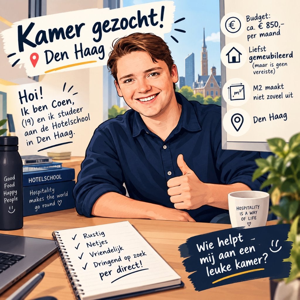 Kamer of studio gezocht in Den Haag!