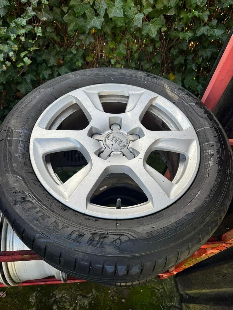 Audi a4 zomerwielen set 16 inch Dunlop, Auto-onderdelen, Banden en Velgen, Ophalen, 16 inch, Banden en Velgen, 205 mm