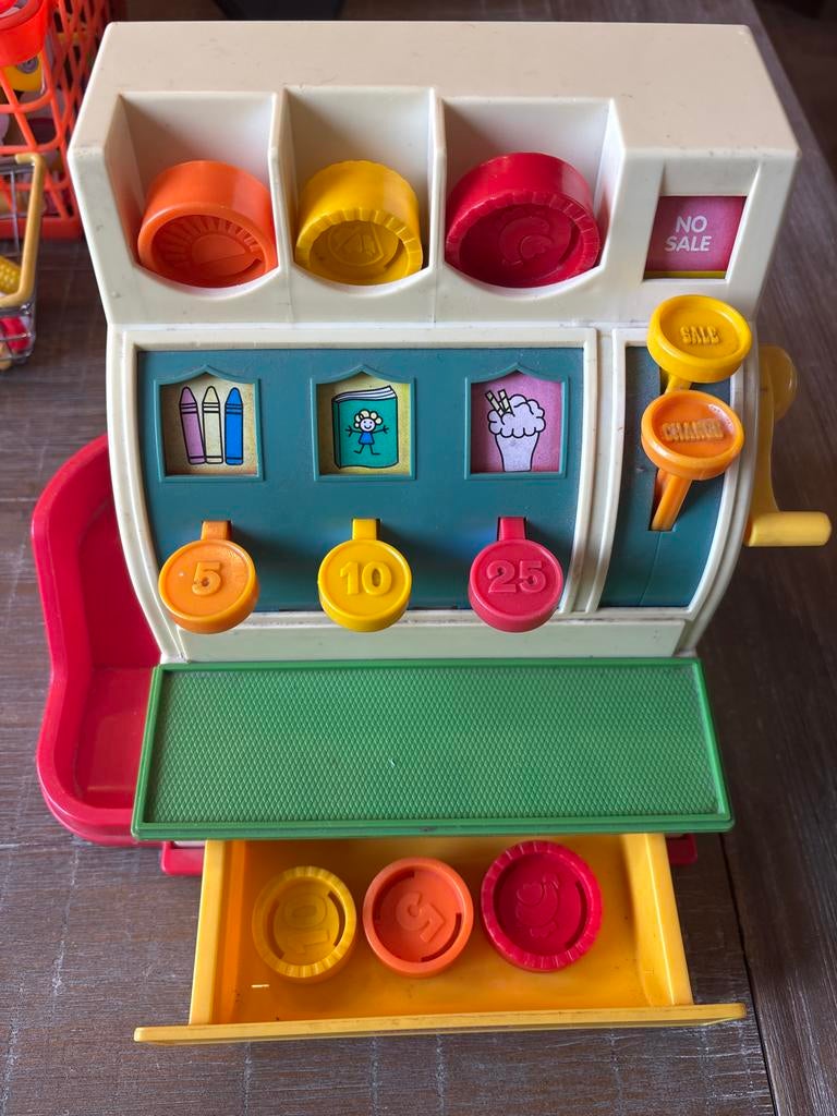 Fischer-Price Nostalgie Kassa met Munten - Werkt Goed, Ophalen, Gebruikt, Speelset