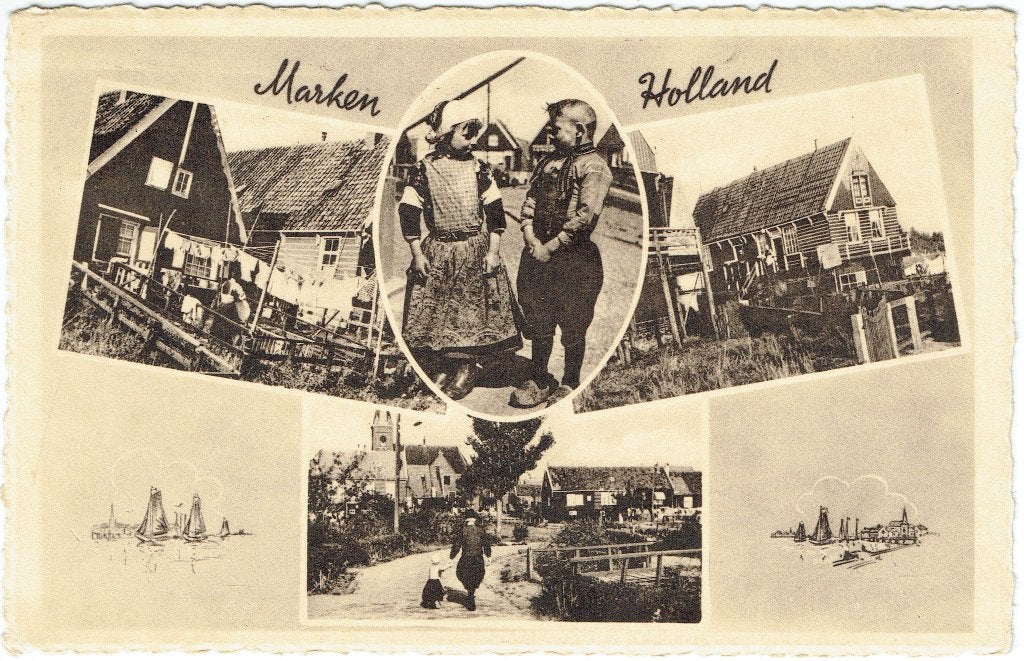 Ansichtkaart Marken Multiview, Verzenden, 1940 tot 1960, Gelopen, Noord-Holland