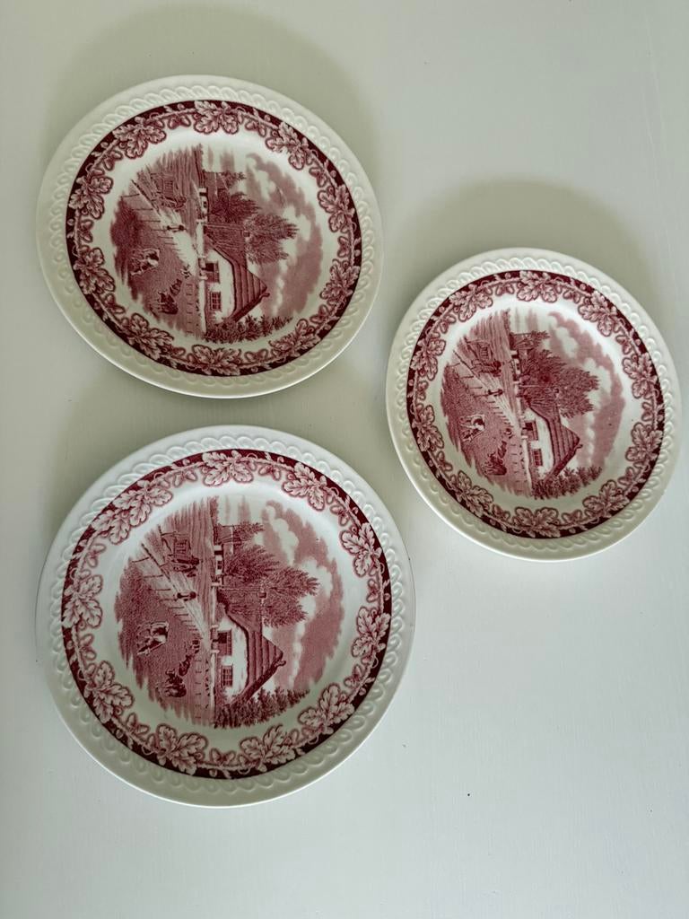 Boerenhoeve rood bijzondere bordjes, Antiek en Kunst, Ophalen of Verzenden
